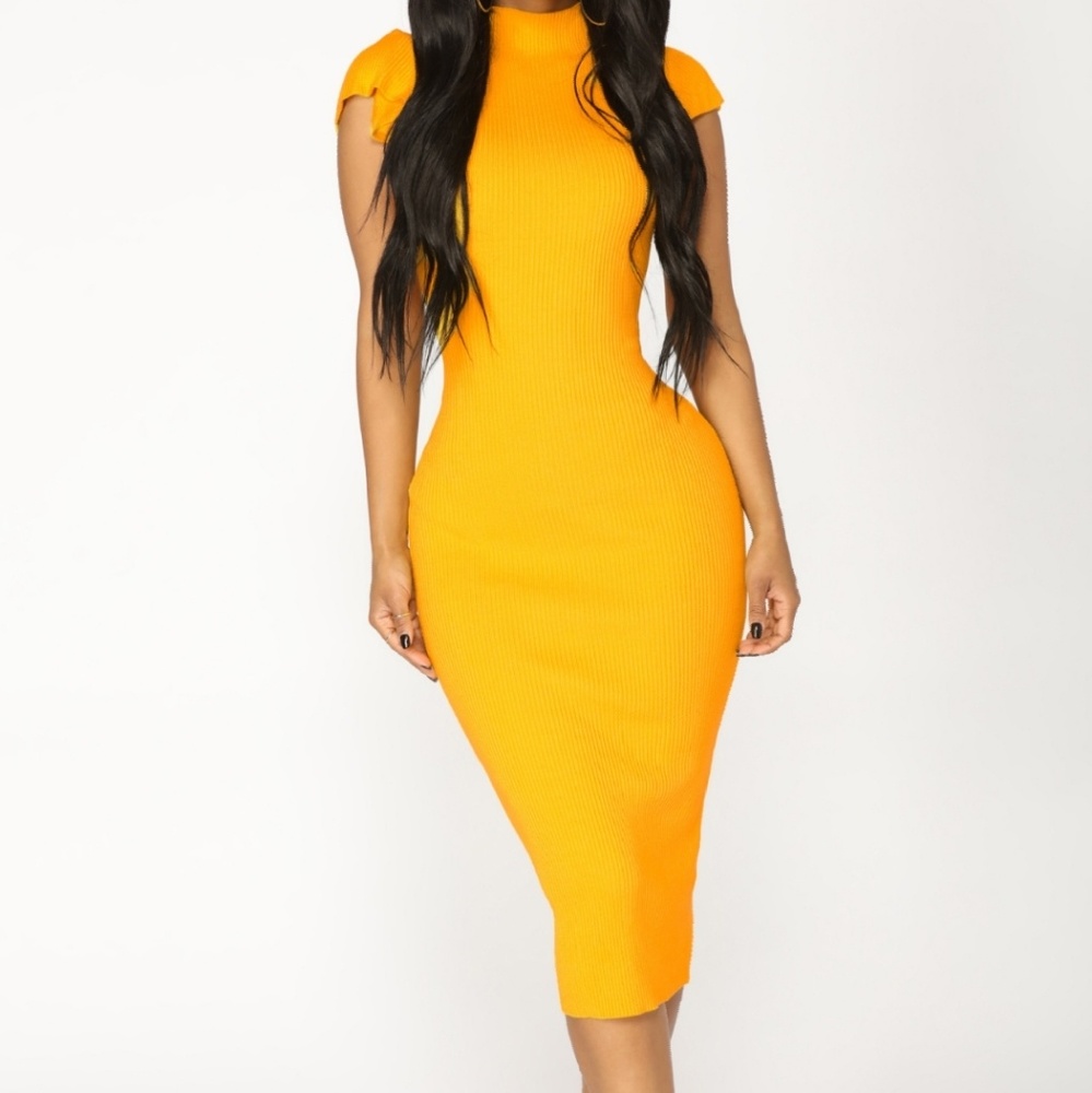 Mustard Maybelle Knit Dress